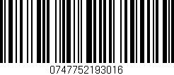 Código de barras (EAN, GTIN, SKU, ISBN): '0747752193016'