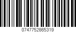 Código de barras (EAN, GTIN, SKU, ISBN): '0747752865319'