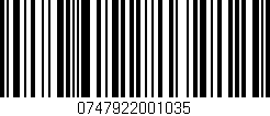 Código de barras (EAN, GTIN, SKU, ISBN): '0747922001035'