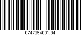 Código de barras (EAN, GTIN, SKU, ISBN): '0747954001.34'