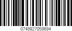 Código de barras (EAN, GTIN, SKU, ISBN): '0748927059694'