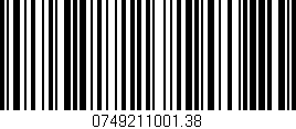 Código de barras (EAN, GTIN, SKU, ISBN): '0749211001.38'