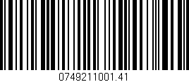 Código de barras (EAN, GTIN, SKU, ISBN): '0749211001.41'