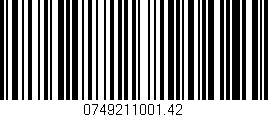 Código de barras (EAN, GTIN, SKU, ISBN): '0749211001.42'