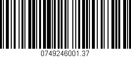 Código de barras (EAN, GTIN, SKU, ISBN): '0749246001.37'