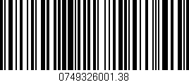 Código de barras (EAN, GTIN, SKU, ISBN): '0749326001.38'