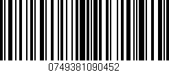 Código de barras (EAN, GTIN, SKU, ISBN): '0749381090452'