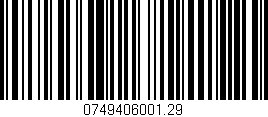 Código de barras (EAN, GTIN, SKU, ISBN): '0749406001.29'