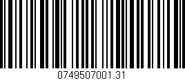 Código de barras (EAN, GTIN, SKU, ISBN): '0749507001.31'