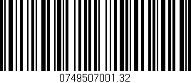 Código de barras (EAN, GTIN, SKU, ISBN): '0749507001.32'
