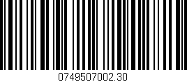 Código de barras (EAN, GTIN, SKU, ISBN): '0749507002.30'