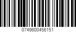 Código de barras (EAN, GTIN, SKU, ISBN): '0749600456151'
