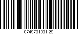 Código de barras (EAN, GTIN, SKU, ISBN): '0749701001.29'