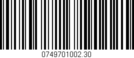 Código de barras (EAN, GTIN, SKU, ISBN): '0749701002.30'