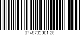 Código de barras (EAN, GTIN, SKU, ISBN): '0749702001.28'