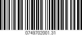 Código de barras (EAN, GTIN, SKU, ISBN): '0749702001.31'