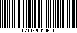 Código de barras (EAN, GTIN, SKU, ISBN): '0749720028641'