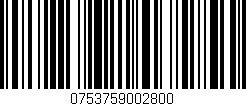 Código de barras (EAN, GTIN, SKU, ISBN): '0753759002800'