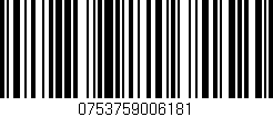 Código de barras (EAN, GTIN, SKU, ISBN): '0753759006181'