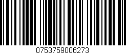 Código de barras (EAN, GTIN, SKU, ISBN): '0753759006273'