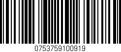 Código de barras (EAN, GTIN, SKU, ISBN): '0753759100919'