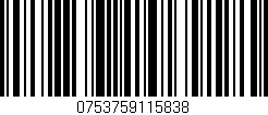 Código de barras (EAN, GTIN, SKU, ISBN): '0753759115838'