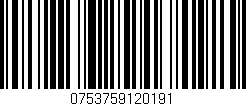 Código de barras (EAN, GTIN, SKU, ISBN): '0753759120191'