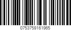 Código de barras (EAN, GTIN, SKU, ISBN): '0753759161965'