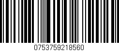 Código de barras (EAN, GTIN, SKU, ISBN): '0753759218560'