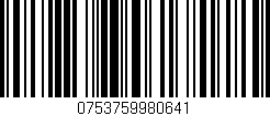 Código de barras (EAN, GTIN, SKU, ISBN): '0753759980641'