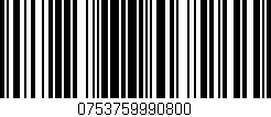 Código de barras (EAN, GTIN, SKU, ISBN): '0753759990800'