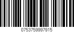 Código de barras (EAN, GTIN, SKU, ISBN): '0753759997915'
