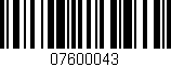 Código de barras (EAN, GTIN, SKU, ISBN): '07600043'