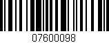 Código de barras (EAN, GTIN, SKU, ISBN): '07600098'