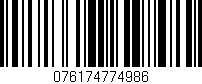 Código de barras (EAN, GTIN, SKU, ISBN): '076174774986'