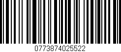 Código de barras (EAN, GTIN, SKU, ISBN): '0773874025522'