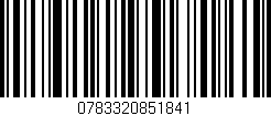 Código de barras (EAN, GTIN, SKU, ISBN): '0783320851841'