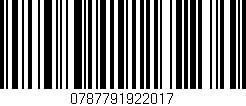 Código de barras (EAN, GTIN, SKU, ISBN): '0787791922017'