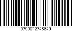 Código de barras (EAN, GTIN, SKU, ISBN): '0790072745649'