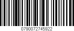 Código de barras (EAN, GTIN, SKU, ISBN): '0790072745922'