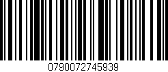 Código de barras (EAN, GTIN, SKU, ISBN): '0790072745939'