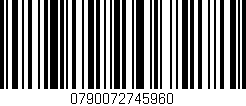 Código de barras (EAN, GTIN, SKU, ISBN): '0790072745960'
