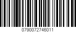 Código de barras (EAN, GTIN, SKU, ISBN): '0790072746011'