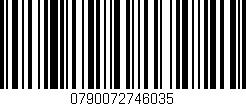 Código de barras (EAN, GTIN, SKU, ISBN): '0790072746035'