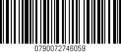Código de barras (EAN, GTIN, SKU, ISBN): '0790072746059'