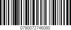 Código de barras (EAN, GTIN, SKU, ISBN): '0790072746080'