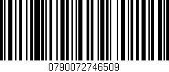 Código de barras (EAN, GTIN, SKU, ISBN): '0790072746509'