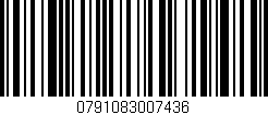 Código de barras (EAN, GTIN, SKU, ISBN): '0791083007436'