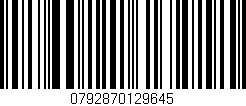 Código de barras (EAN, GTIN, SKU, ISBN): '0792870129645'