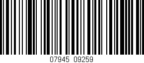 Código de barras (EAN, GTIN, SKU, ISBN): '07945/09259'
